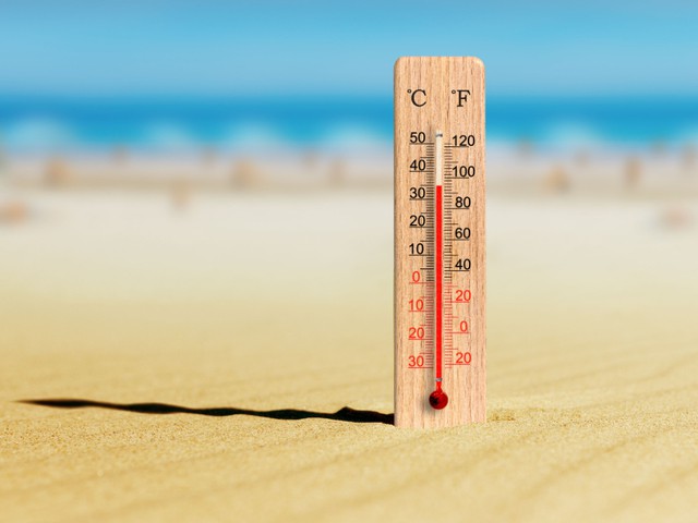 Thermometer am Strand